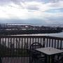 <p align="left"> Port de Caraquet vue de la terrasse d'un restaurant. 